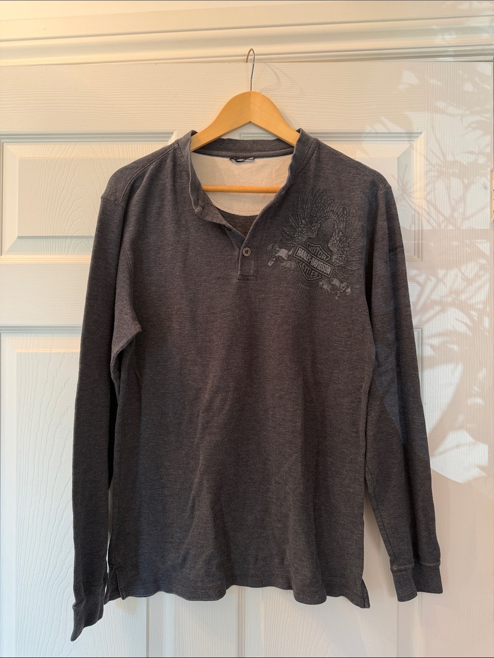 Harley-Davidson Dark Gray Long Sleeve Henley Pullover